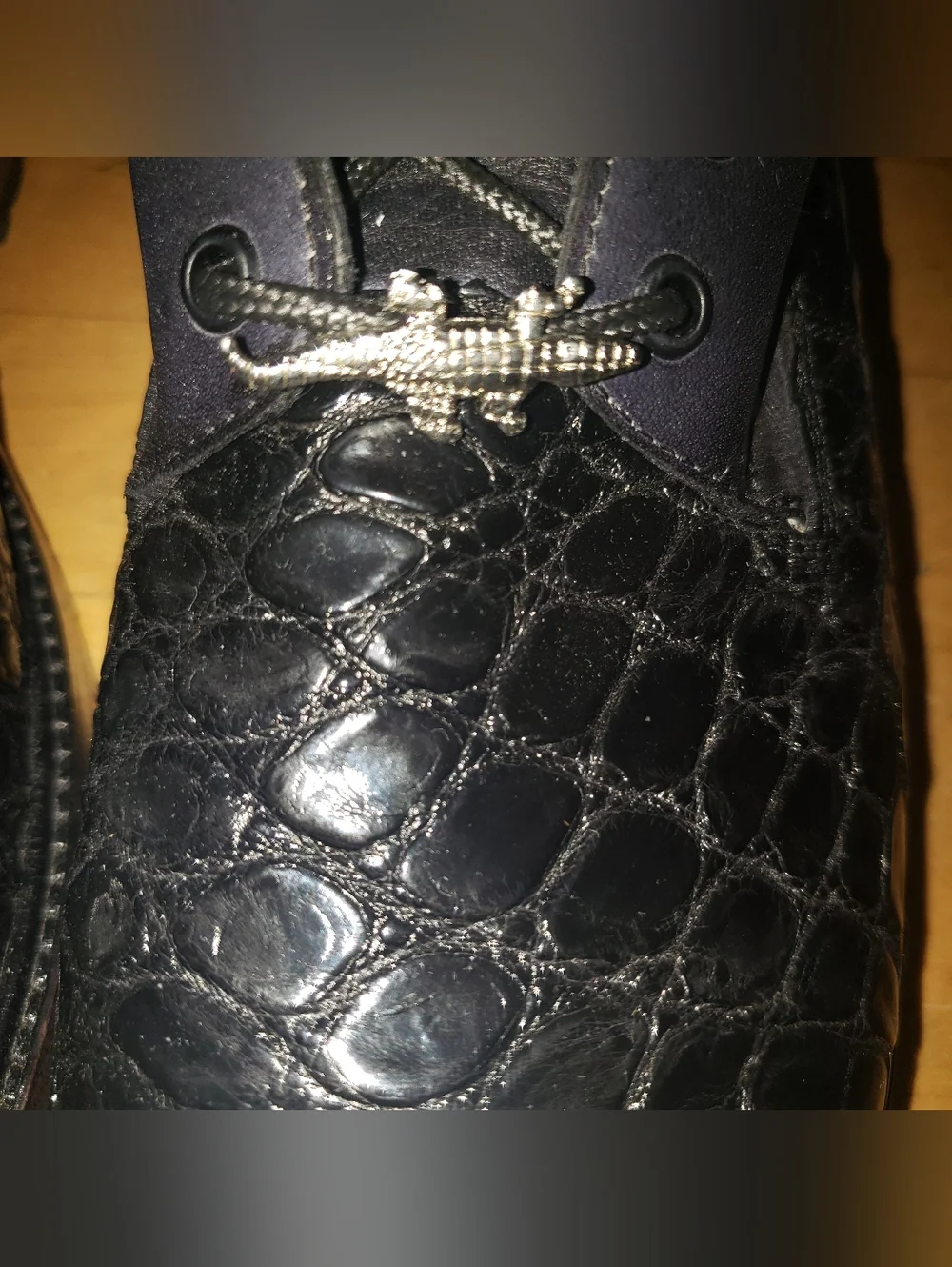 Genuine Alligator Skin Black On Black Combat Boots Men 9  display picture 3